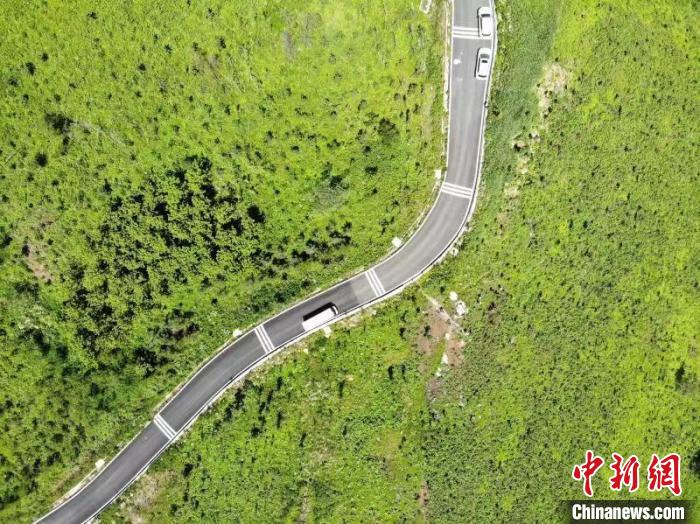 達(dá)州市宣漢巴山大峽谷蜿蜒的山路與茂密的樹林互相印襯。 張浪 攝 達(dá)州市宣漢巴山大峽谷蜿蜒的山路與茂密的樹林互相印襯。 張浪 攝