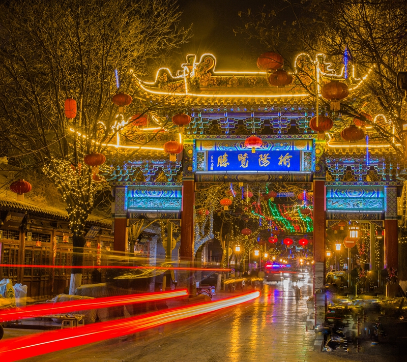 榆林古城夜景。榆陽(yáng)區(qū)文旅文廣局供圖